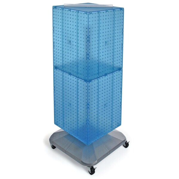 Four-Sided Pegboard Tower Revolving Display Panel Size 14"W x 40"H